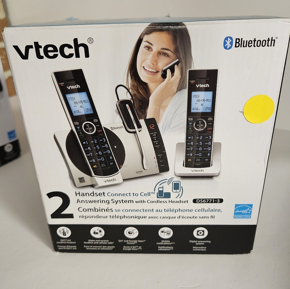 VTech DS6771-3 2-Handset DECT6.0 Connect to Cell Answering System Phone
